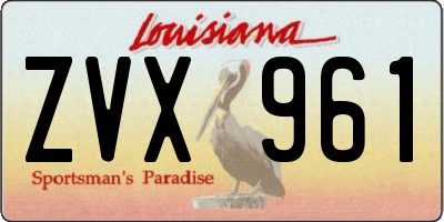 LA license plate ZVX961