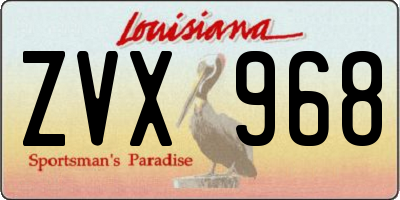 LA license plate ZVX968
