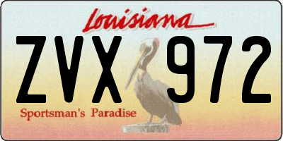 LA license plate ZVX972