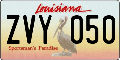 LA license plate ZVY050