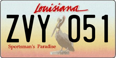 LA license plate ZVY051