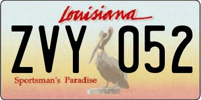 LA license plate ZVY052