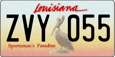 LA license plate ZVY055