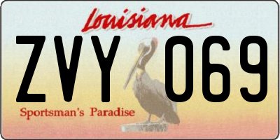 LA license plate ZVY069