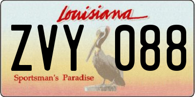 LA license plate ZVY088