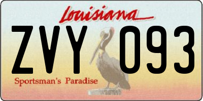 LA license plate ZVY093