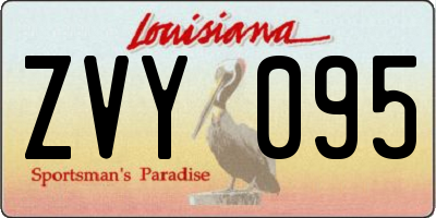 LA license plate ZVY095