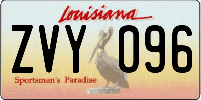 LA license plate ZVY096