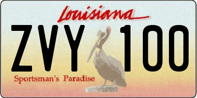 LA license plate ZVY100