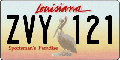 LA license plate ZVY121