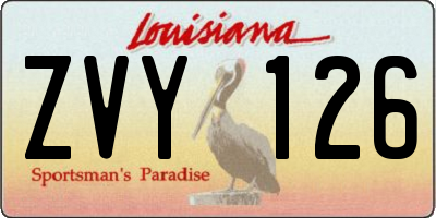 LA license plate ZVY126