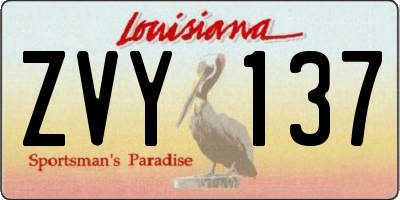 LA license plate ZVY137