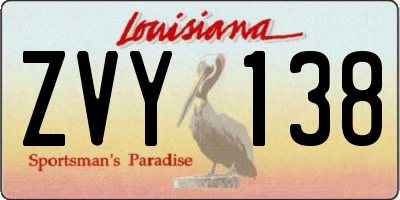 LA license plate ZVY138