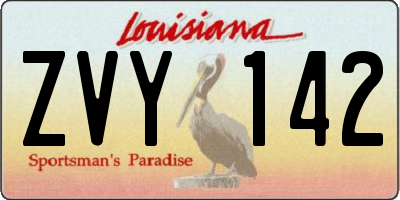 LA license plate ZVY142