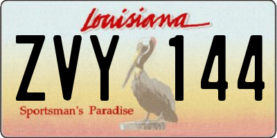 LA license plate ZVY144