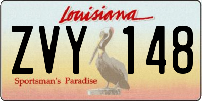 LA license plate ZVY148