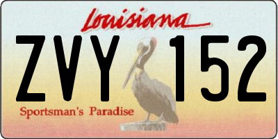 LA license plate ZVY152