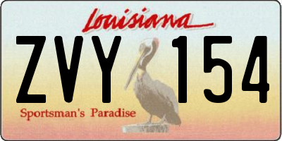 LA license plate ZVY154