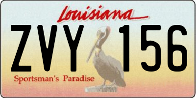 LA license plate ZVY156