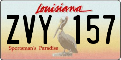 LA license plate ZVY157