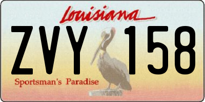LA license plate ZVY158
