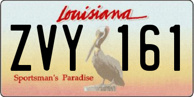 LA license plate ZVY161