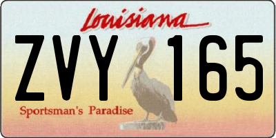 LA license plate ZVY165