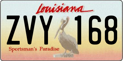 LA license plate ZVY168