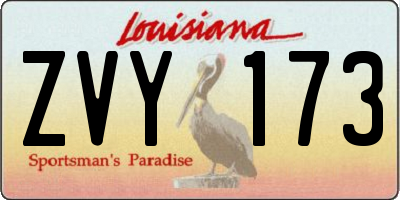 LA license plate ZVY173