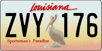 LA license plate ZVY176
