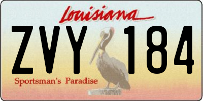 LA license plate ZVY184