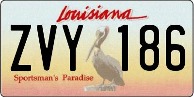 LA license plate ZVY186