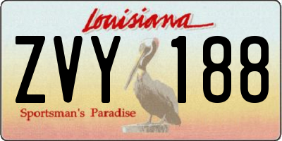 LA license plate ZVY188