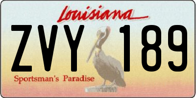 LA license plate ZVY189