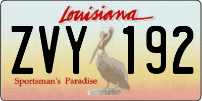 LA license plate ZVY192