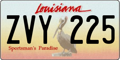 LA license plate ZVY225