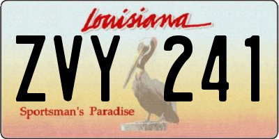 LA license plate ZVY241