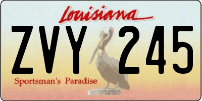 LA license plate ZVY245