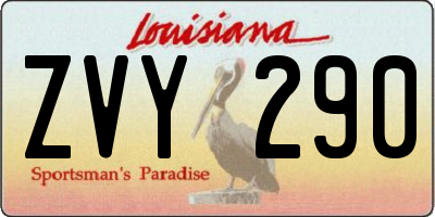 LA license plate ZVY290