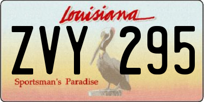 LA license plate ZVY295