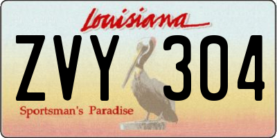 LA license plate ZVY304