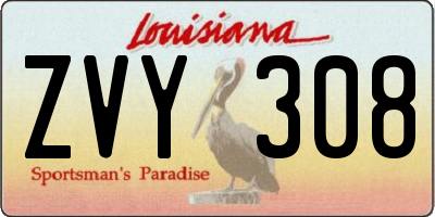 LA license plate ZVY308