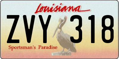 LA license plate ZVY318