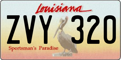 LA license plate ZVY320