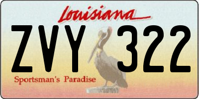 LA license plate ZVY322