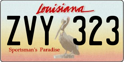 LA license plate ZVY323