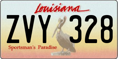 LA license plate ZVY328