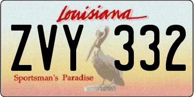 LA license plate ZVY332