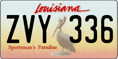 LA license plate ZVY336