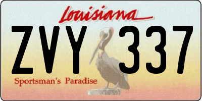 LA license plate ZVY337